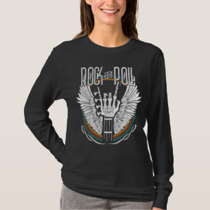 Rock'n'Roll Skeleton Guitar Rock Music Concept T-Shirt