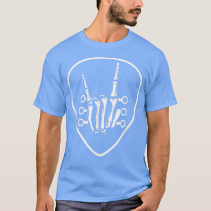 Rocknroll Skeleton Hand Retro Gitarre Plectrum Roc T-Shirt