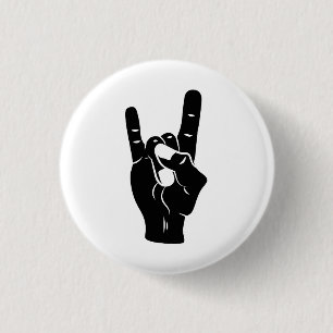 Rock'n'Roll-Teufel-Hörner Button