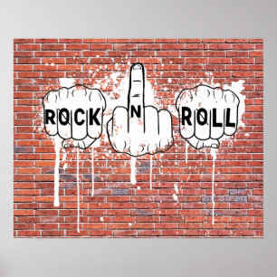 Rock'n'RollGraffiti Poster