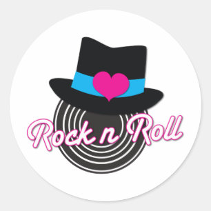 Rock'n'Rollhut Runder Aufkleber