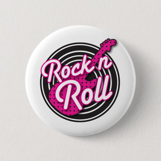 Rock'n'Rollrockabilly Rekordentwurf Button (Vorderseite)