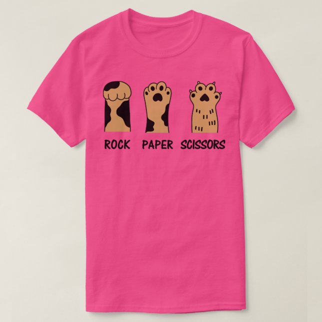Rockpapier-Schere lustige Katze1 T-Shirt (Design vorne)