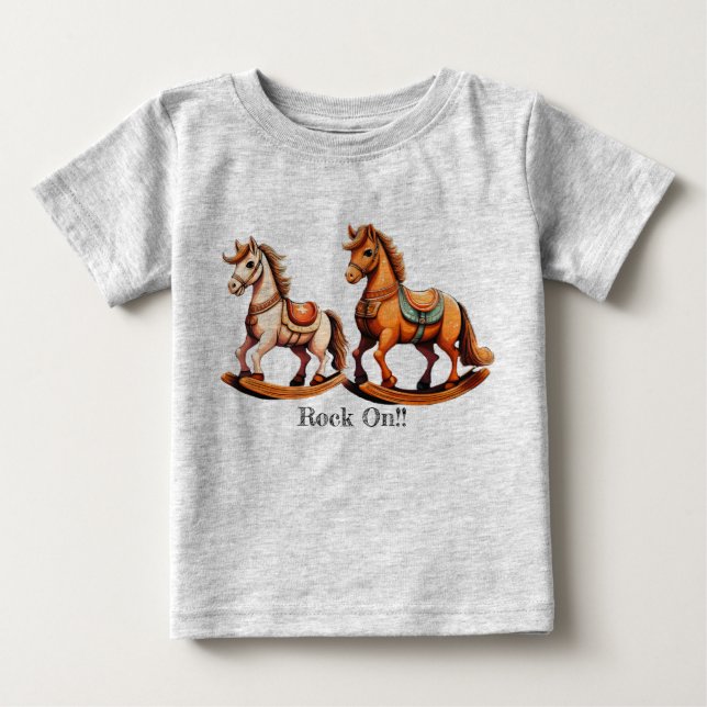 Rockpferd Baby T-shirt (Vorderseite)