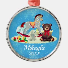 Rockpferd, Bär und Spielzeug Ornament Aus Metall