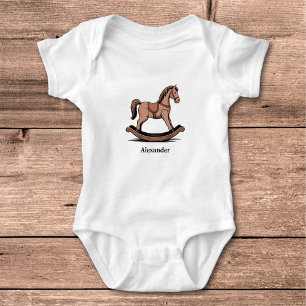Rockpferd - Holzspielzeug Baby Strampler