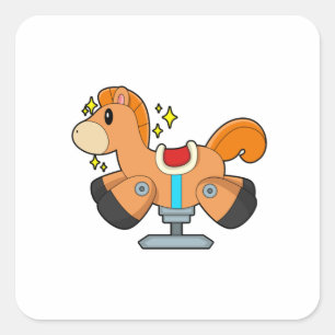 Rockpferd Quadratischer Aufkleber