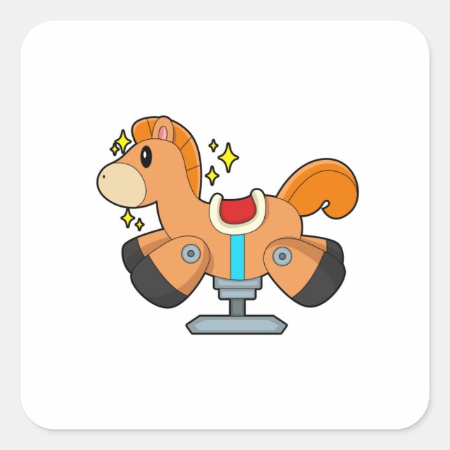 Rockpferd Quadratischer Aufkleber (Vorderseite)