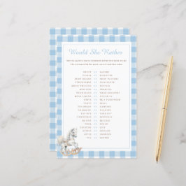 Rockpferd würde sie eher Baby Shower Game