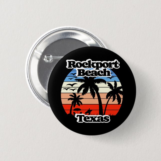 Rockport Beach Texas Button (Vorne & Hinten)