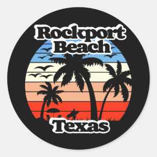 Rockport Beach Texas Runder Aufkleber