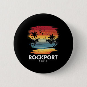 Rockport Beach Texas Surfbrett Surfen Vintage Button