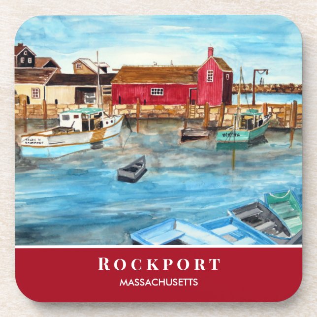 Rockport Harbor Massachusetts New England USA Getränkeuntersetzer (Vorderseite)