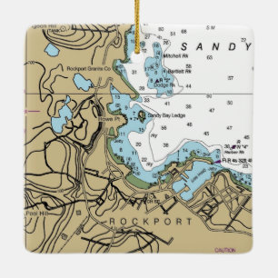 Rockport MA Nautic Chart Keramikornament