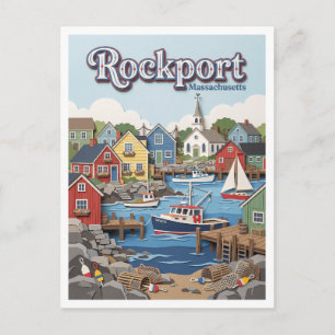 Rockport Seaside Village Massachusetts Postkarte