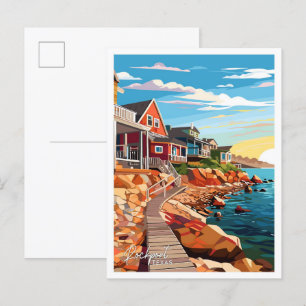 Rockport Texas Reise Vintage-Illustration Postkarte