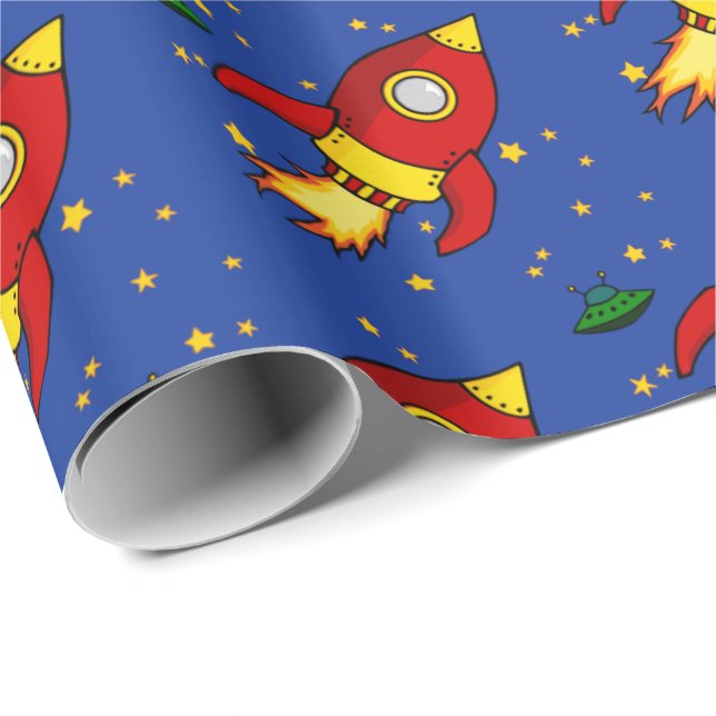 Rockrot-gelbes Glossy-Wrapping Paper 30"x6' Geschenkpapier (Rolleneckpunkt)