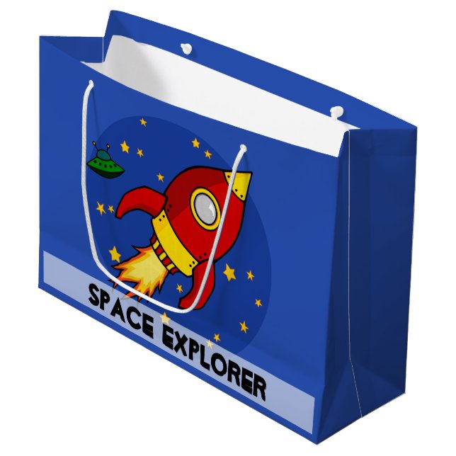 Rockrot Großglühbirne Große Geschenktüte (Vorderseite Schrägansicht)