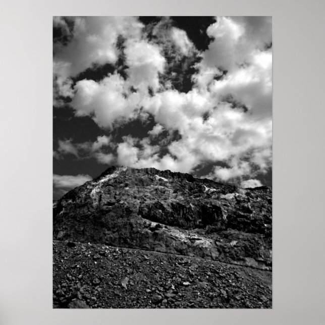 Rocks and Clouds BW Poster (Vorne)