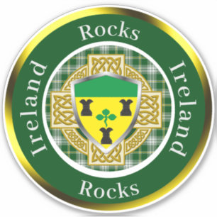 Rocks Irish Shield/Celtic Cross Personalisiert Aufkleber