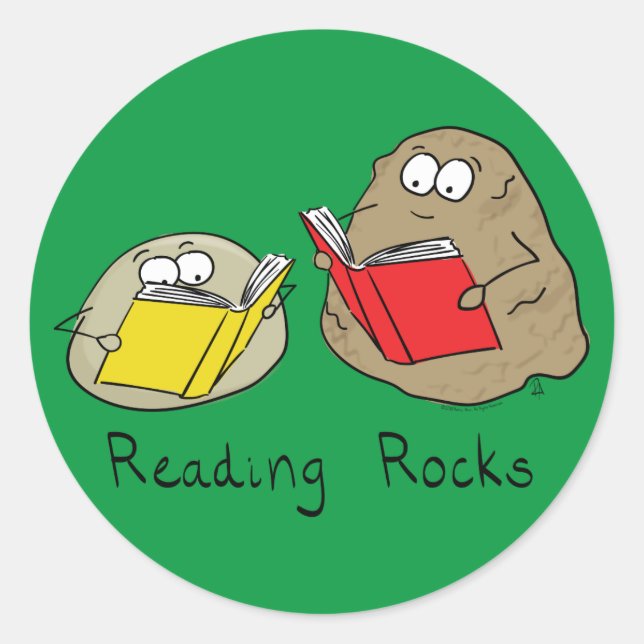 Rocks lesen Funny Book Stickers (Vorderseite)