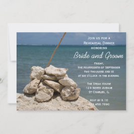 Rocks on Beach Hochzeit Probe Dinner Einladung