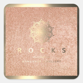 Rocks Rosa Rose Gold Foxier Textur Quadratischer Aufkleber