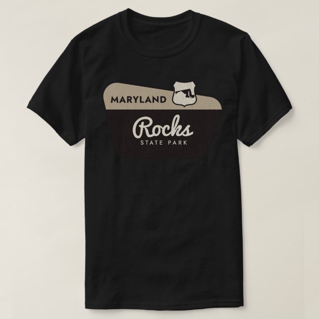 Rocks Staat Park Maryland Begrüßungszeichen T-Shirt (Design vorne)
