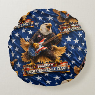 Rockstar American Eagle, frohen Unabhängigkeitstag Rundes Kissen