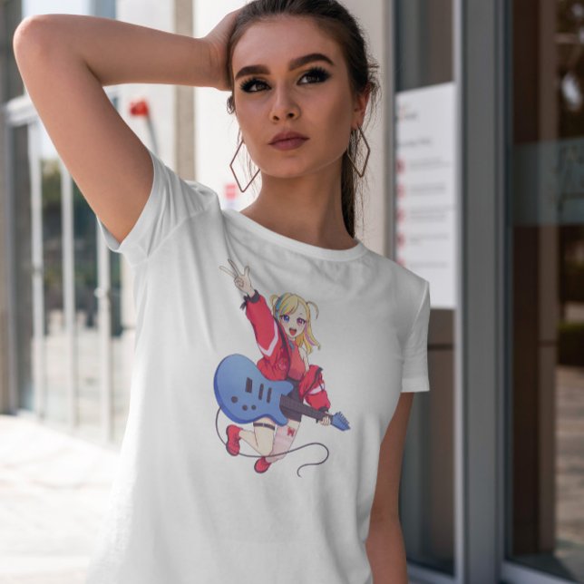 Rockstar Anime Mädchen T-Shirt (Von Creator hochgeladen)