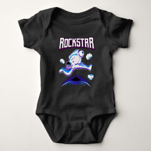 Rockstar-Astronaut spielt Gitarre im Weltraum Baby Strampler