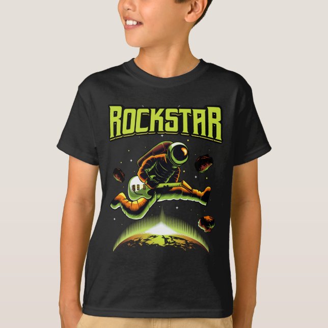 Rockstar-Astronaut spielt Gitarre im Weltraum-T -  T-Shirt (Vorderseite)