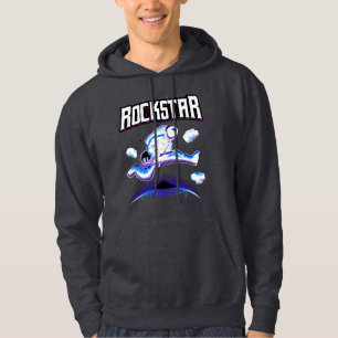 Rockstar-Astronautin spielt Gitarre im Weltraum-Ho Hoodie