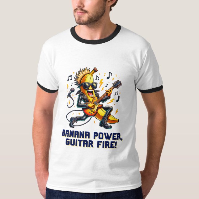 Rockstar Banana mit Gitarrenjamming T-Shirt (Vorderseite)