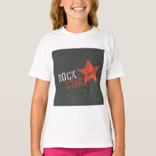 Rockstar Bekümmerter Grunge Roter Stern T-Shirt