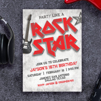 Rockstar Birthday Einladung