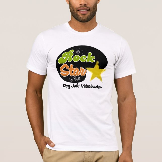 Rockstar bis zum Nacht - Tagesjob-Tierarzt T-Shirt (Vorderseite)