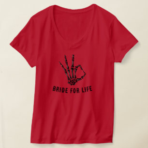 Rockstar-Braut-Skelett-Party rotes Crop-Top T-Shirt