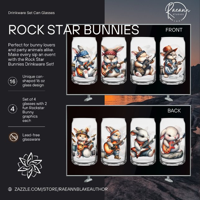 Rockstar Bunnies Trinkbehälter Set Dosenglas (Von Creator hochgeladen)