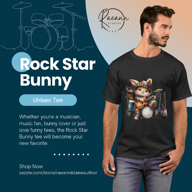 Rockstar Bunny Unisex T - Shirt (Von Creator hochgeladen)
