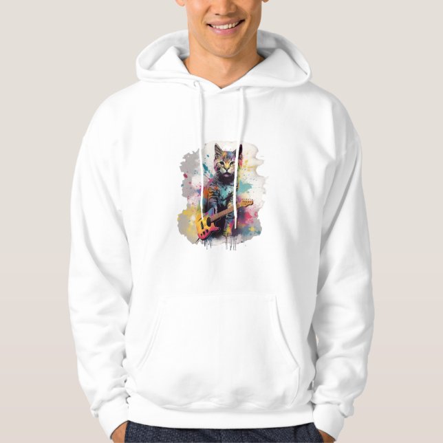 rockstar cat cat lover design  hoodie (Vorderseite)