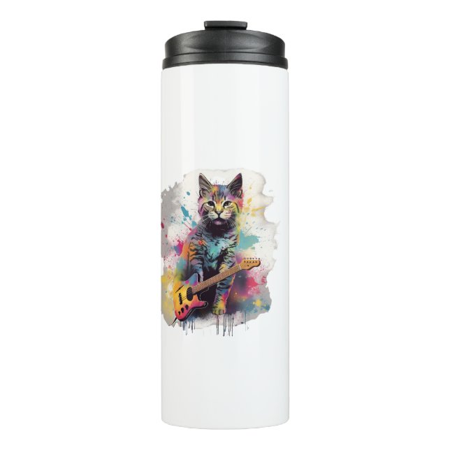 rockstar cat cat lover design  thermosbecher (Vorderseite)