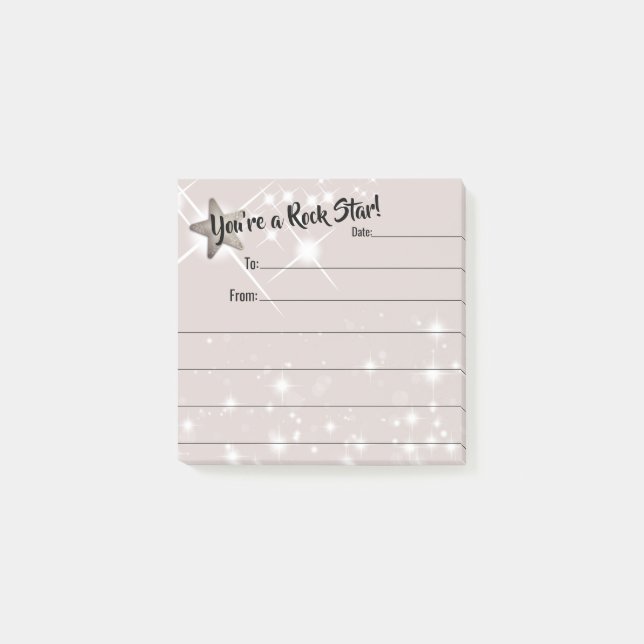 Rockstar der Mitarbeitererkennung nach der Auszeic Post-it Klebezettel (Vorderseite)
