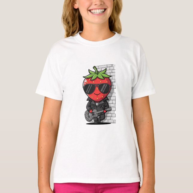 Rockstar-Erdbeerkinder T-Shirt (Vorderseite)