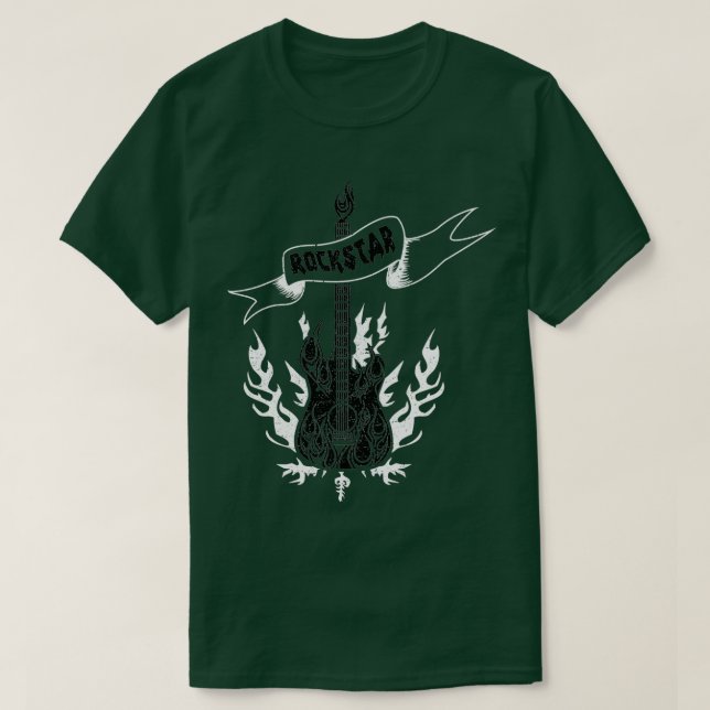 Rockstar Fire Guitar01 T-Shirt (Design vorne)