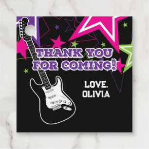 Rockstar-Geburtstags-Gitarre Rosa Lila Danke Geschenkanhänger