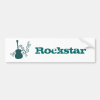 Rockstar Gitarre Autoaufkleber, Dunkel Aquamarin