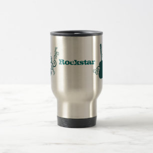 Rockstar Gitarre Tasse, Dunkel Aquamarin Reisebecher