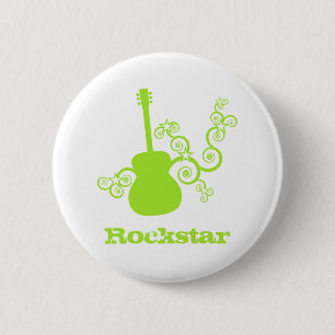 Rockstar Gitarren-Knopf, Limones Grün Button