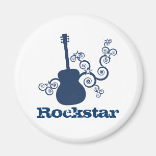 Rockstar Gitarren-Magnet, Königsblau Magnet
